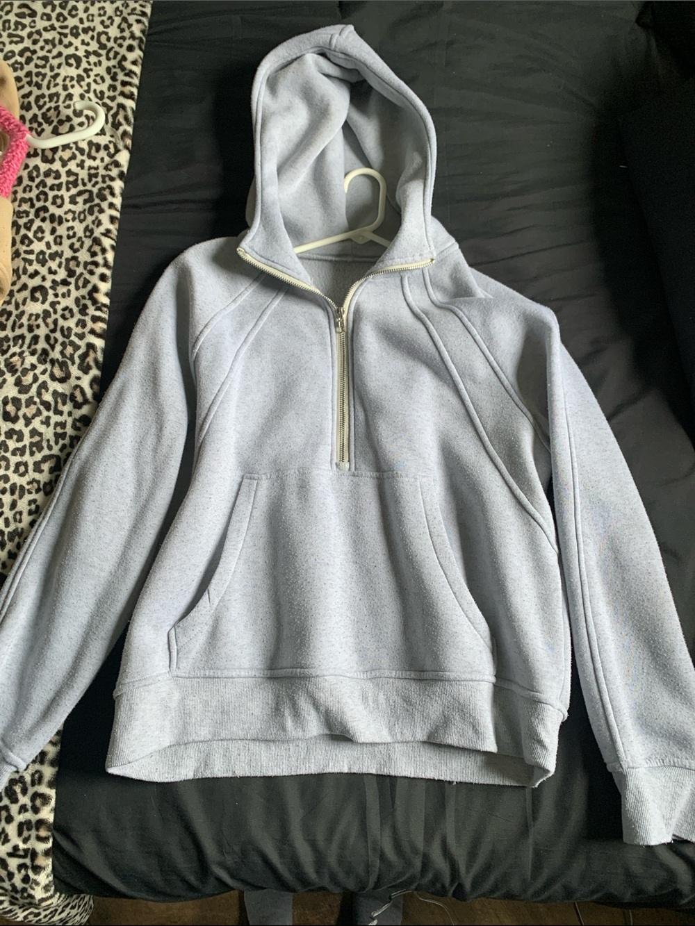Light Gray Half-Zip Hoodie Pullover